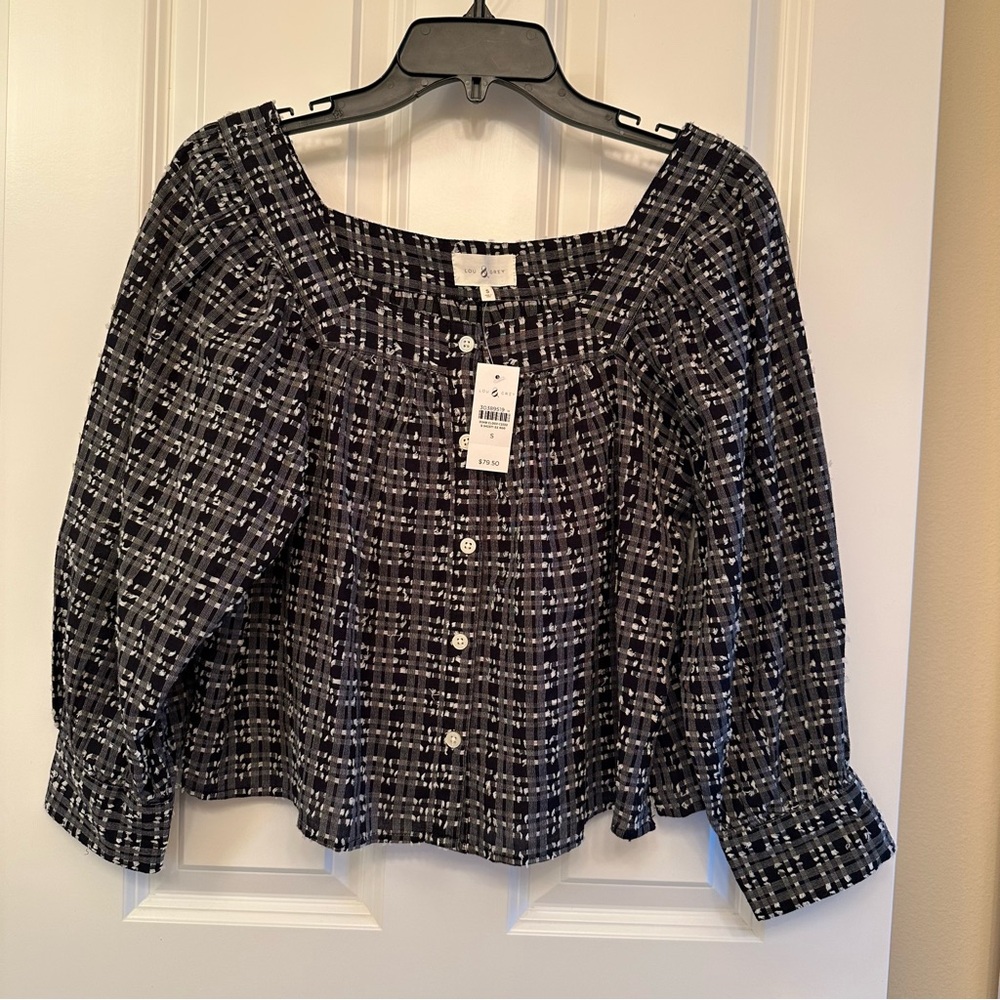 NWT Lou & Grey Cotton Button Up Blouse